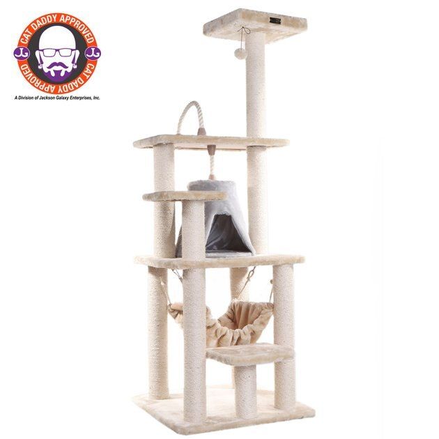 ARMARKAT Faux Fur Covered, Real Wood Cat Tree & Condo, Beige, 65-in - Chewy.com | Chewy.com