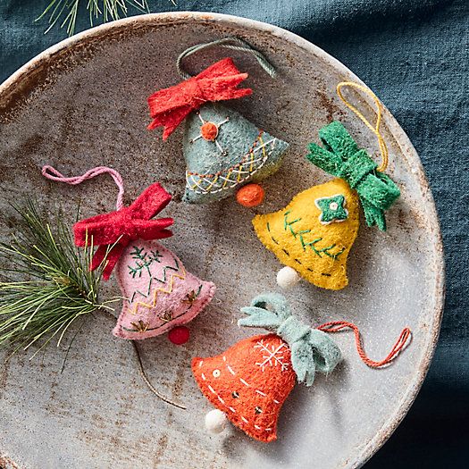 Bell Felt Ornaments, Set of 4 | Terrain