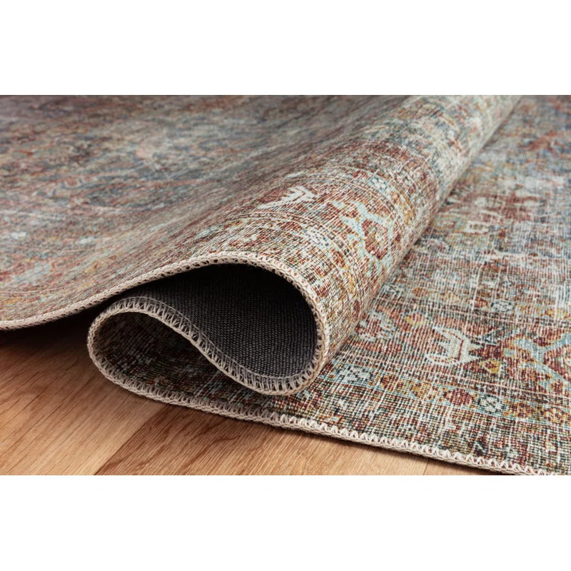Jules Oriental Lagoon/Brick Area Rug | Wayfair North America