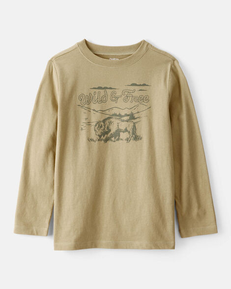 Beige - Boys Wild And Free Long-Sleeve Graphic Tee - Brown, Selected | Carter's Inc