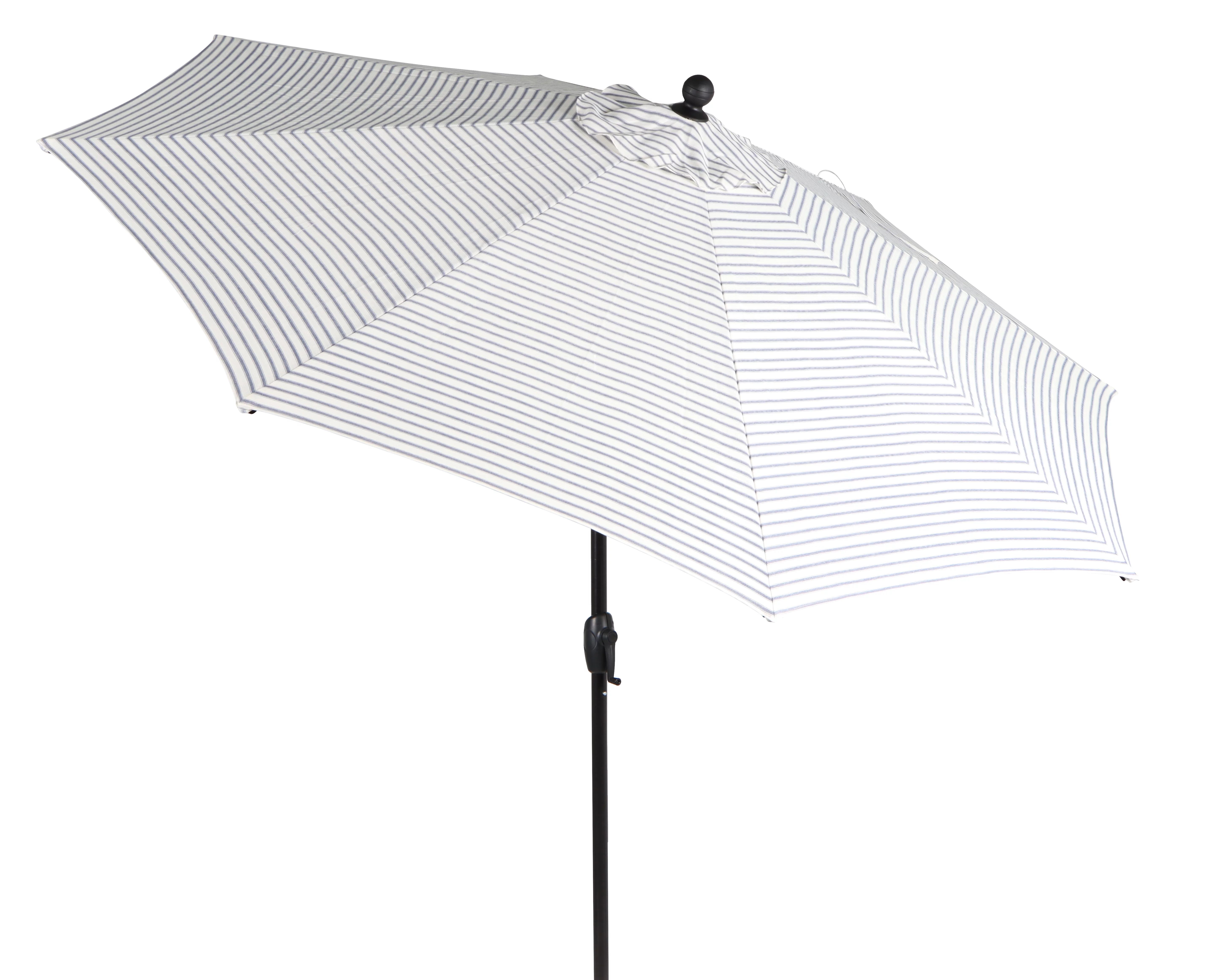 Better Homes & Gardens 9-foot Outdoor Market Patio Umbrella, White with Ticking Stripe | Walmart (US)
