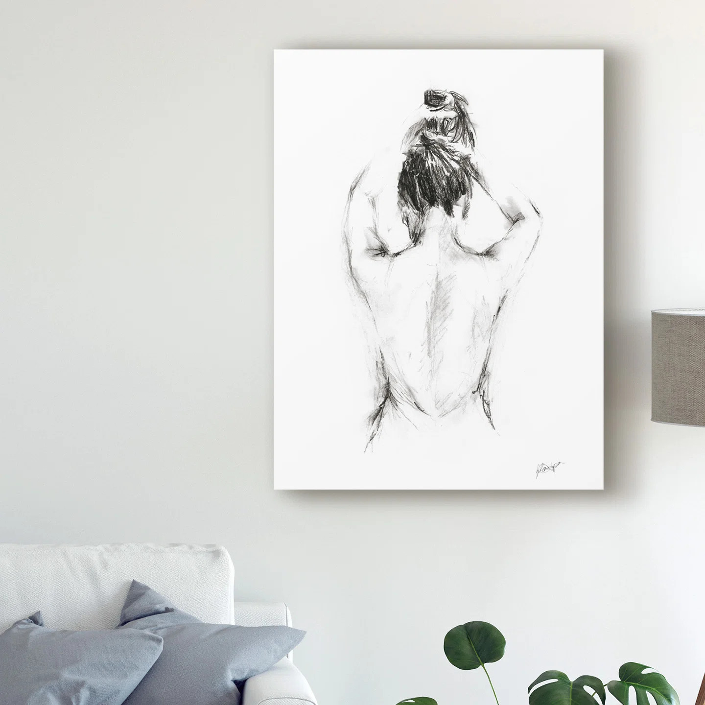 East Urban Home 'Back Study I' Watercolor Painting Print on Wrapped Canvas ampersandReviews - Way... | Wayfair North America
