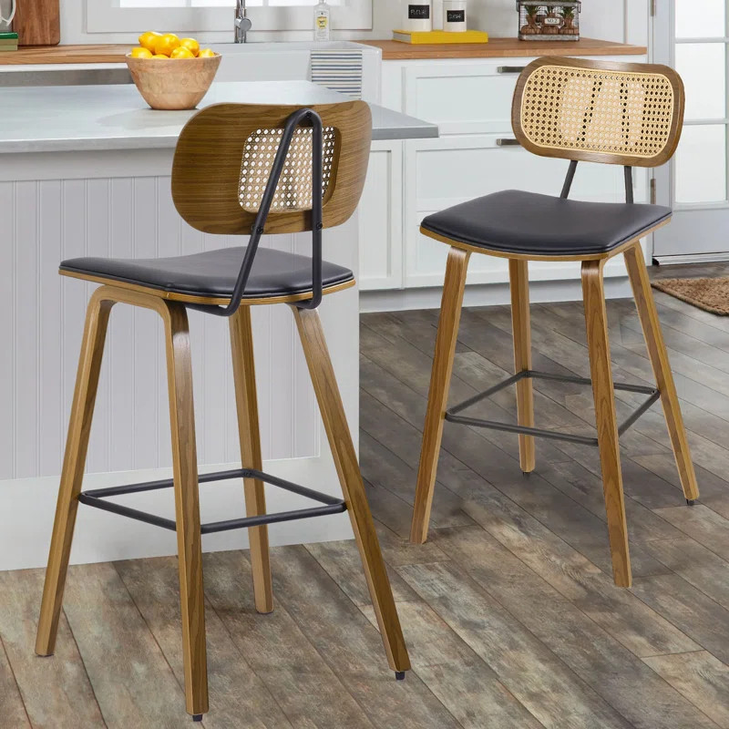 Upholstered Rattan Counter & Bar Stool | Wayfair North America