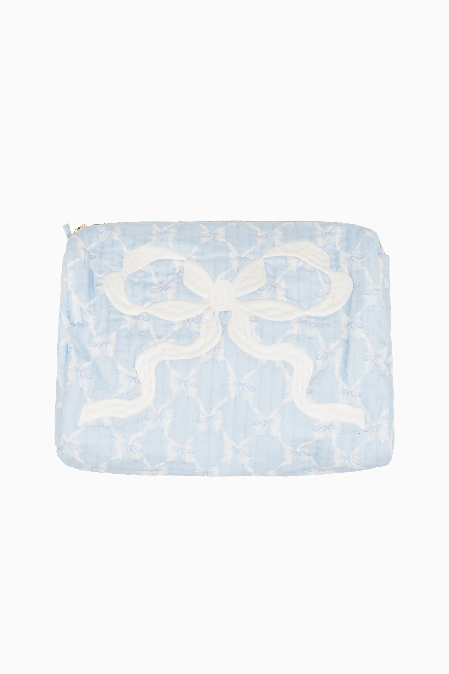Octavia Quilted Bow Print Pouch | LoveShackFancy