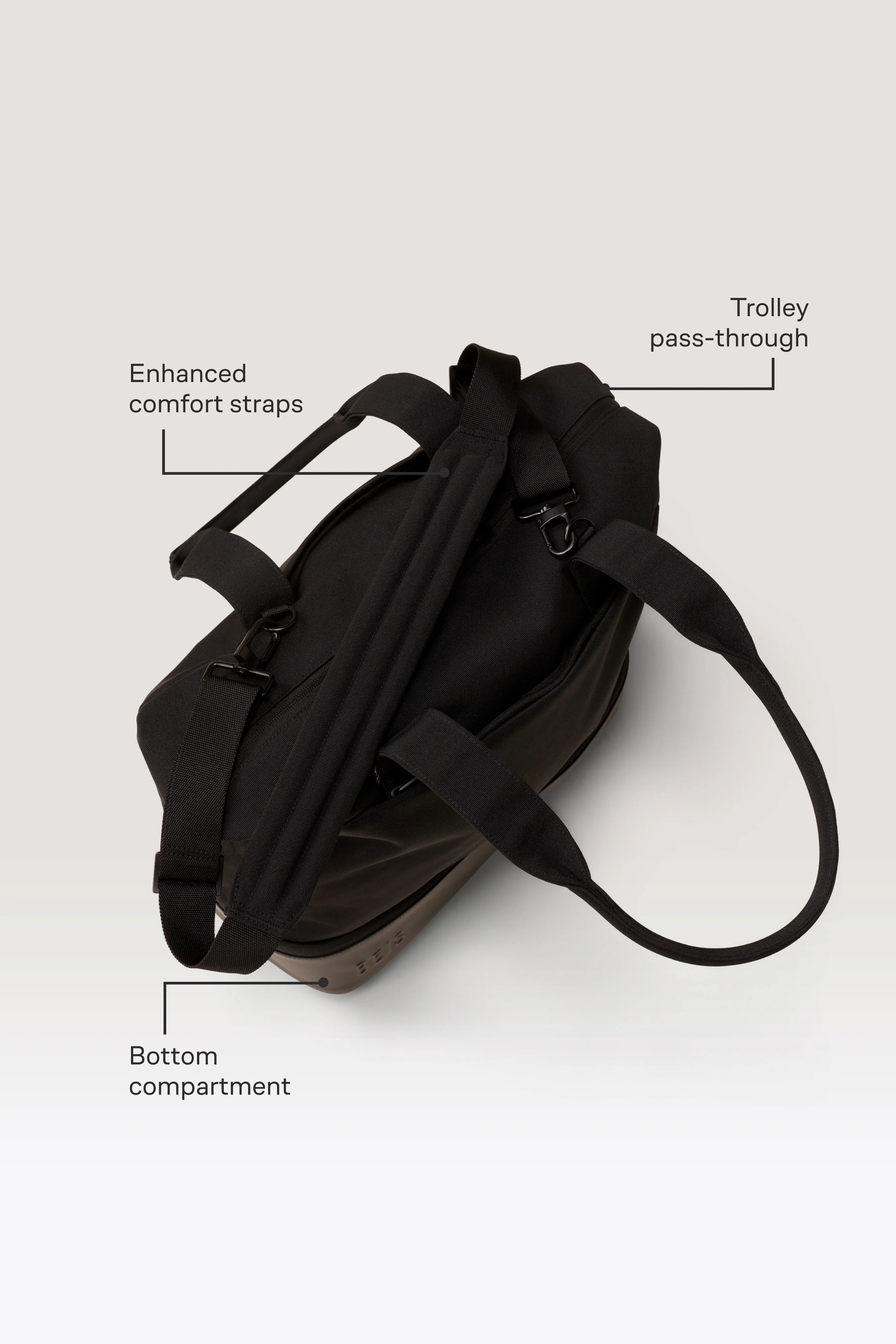 B\u00c9IS \u2018The Small Carry-On Roller\u2019 in Black - Black Small Carry-On Suitcase | BEIS