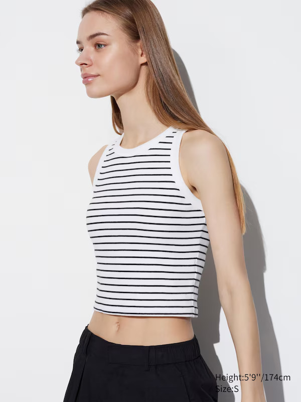 Ribbed Cropped Bra Sleeveless Top | UNIQLO (US)