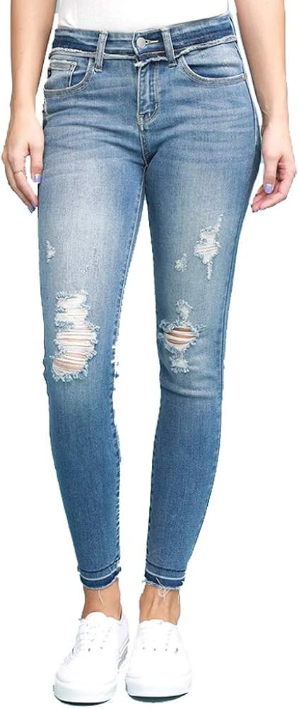 Janette! Release Hem Destructed Ankle Skinny Jean | Amazon (US)