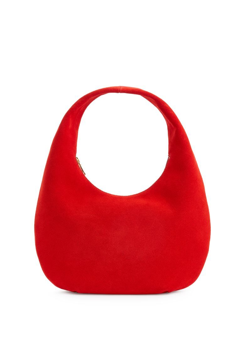 Rounded Suede Bag - Red - Ladies | H&M GB | H&M (UK, MY, IN, SG, PH, TW, HK)