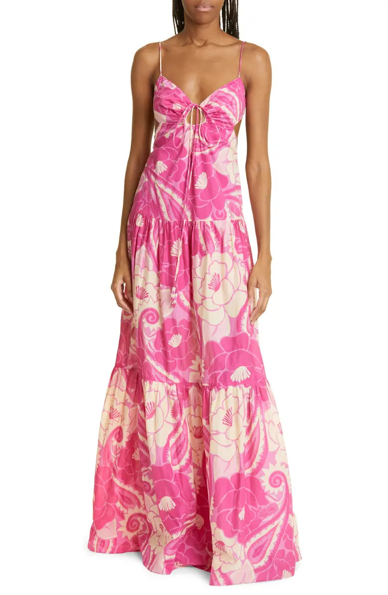 Tropical Groove Beaded Tassel Midi Dress | Nordstrom