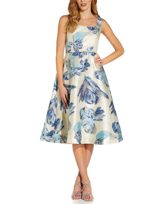 Jacquard A-Line Midi Dress | Macys (US)