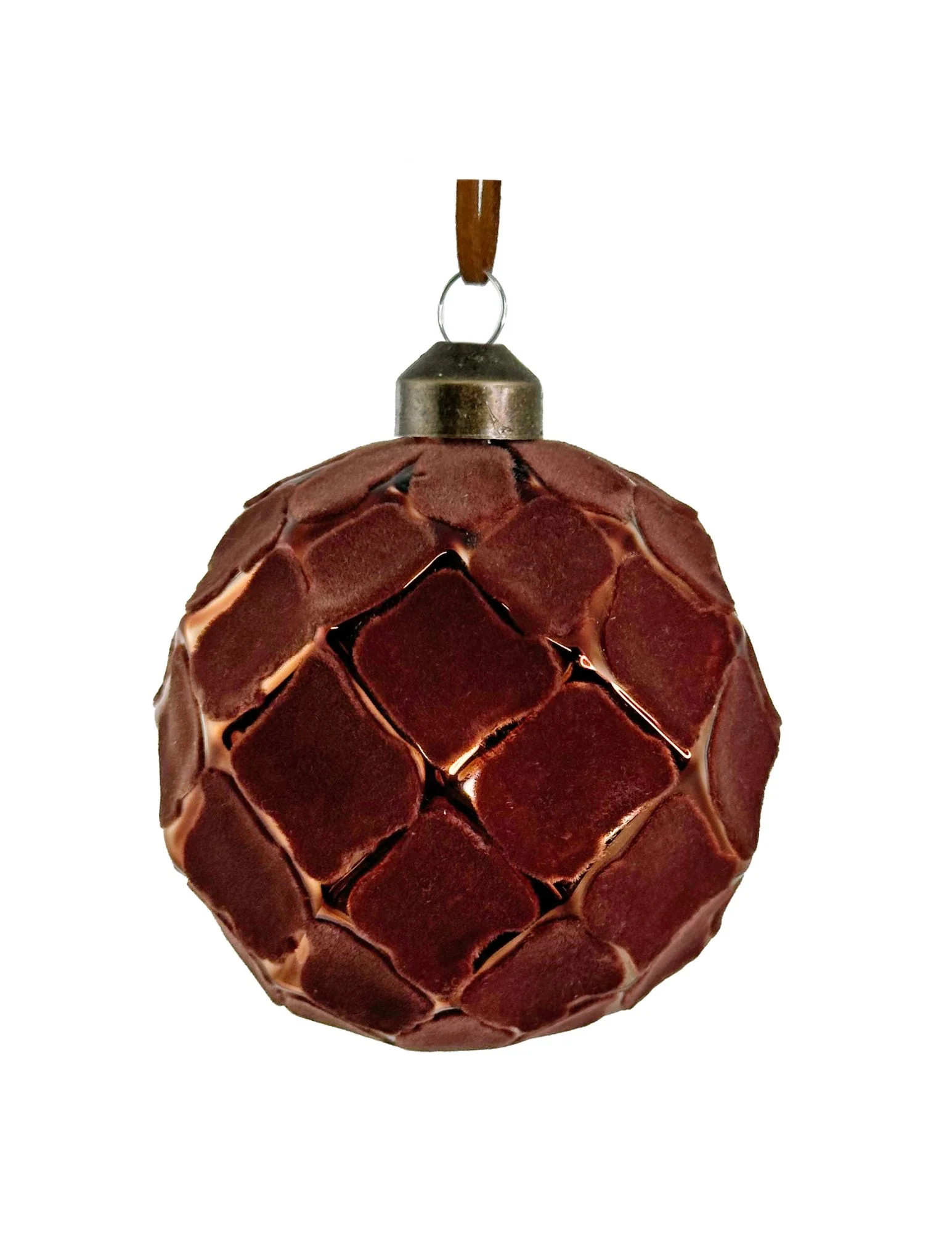 Burgundy Velvet Rhombus Ball Ornament | Gatehouse No.1