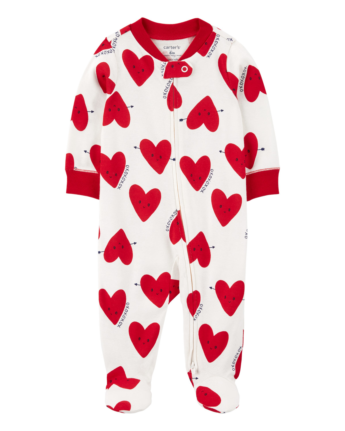 Baby Valentine's Day Heart 2-Way Zip Cotton Sleep & Play Pajamas | Carter's Inc