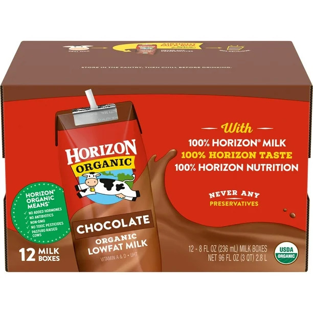 Horizon Organic 1% Lowfat UHT Chocolate Milk, 8 Oz., 12 Count | Walmart (US)