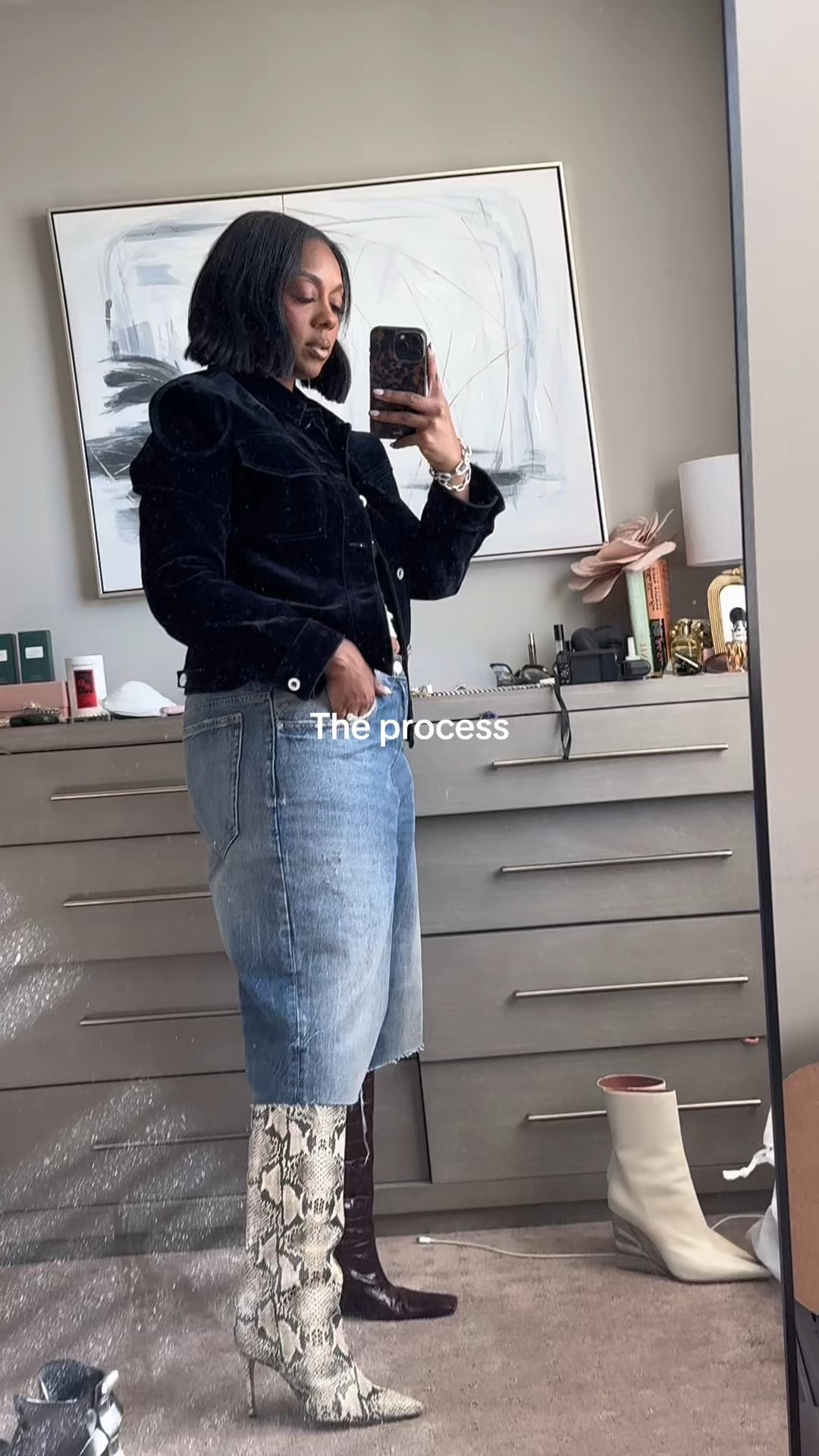 The process of finding the right fit , the purple corset top is by Hanifa . 

#LTKMidsize #LTKShoeCrush #LTKStyleTip