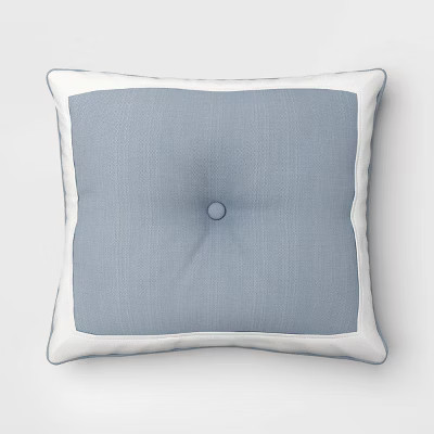 24"x22" Thick Border Deep Seat Outdoor Back Cushions Slate Blue - Threshold™ designed with Stud... | Target