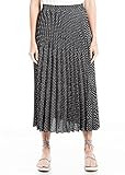 Max Studio Women's Pleated Midi Skirt, Black Tic Tac Dot, Medium | Amazon (US)