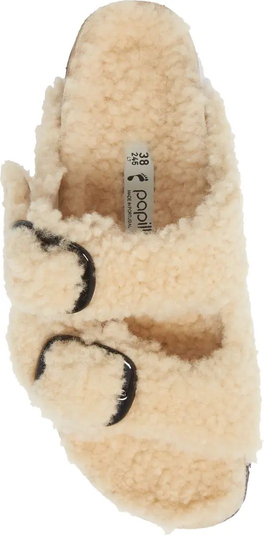 Papillio by Birkenstock Arizona Big Buckle Genuine Shearling Slide Sandal | Nordstrom