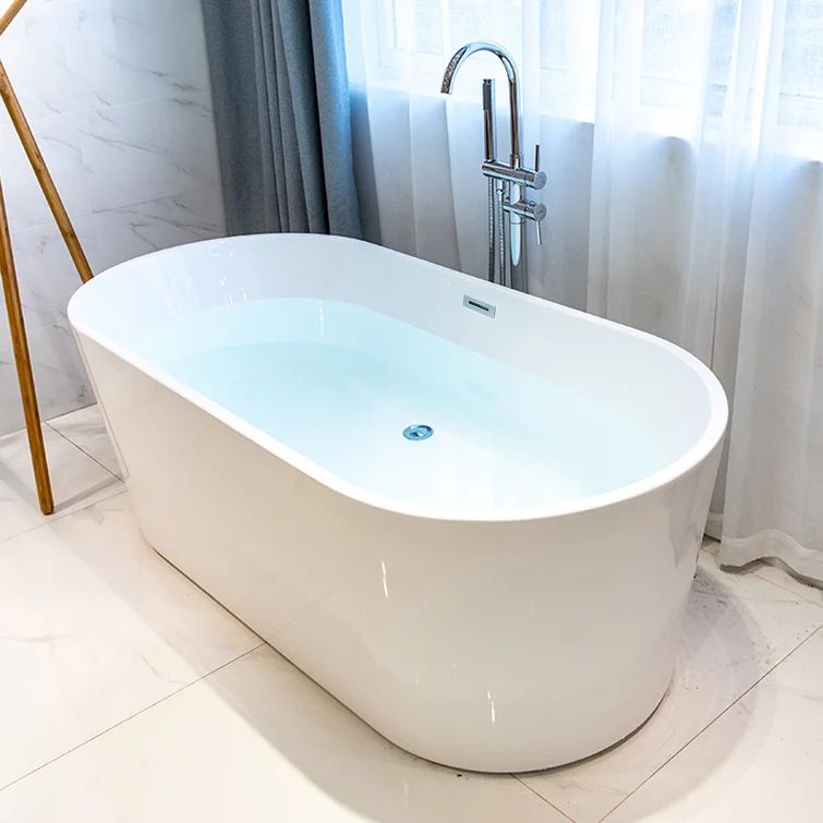 59" x 30" Freestanding Soaking Acrylic Bathtub | Wayfair North America