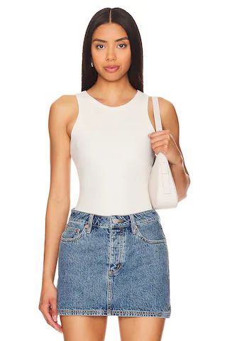 SPANX Ribbed Racerback Bodysuit in Parchment from Revolve.com | Revolve Clothing (Global)