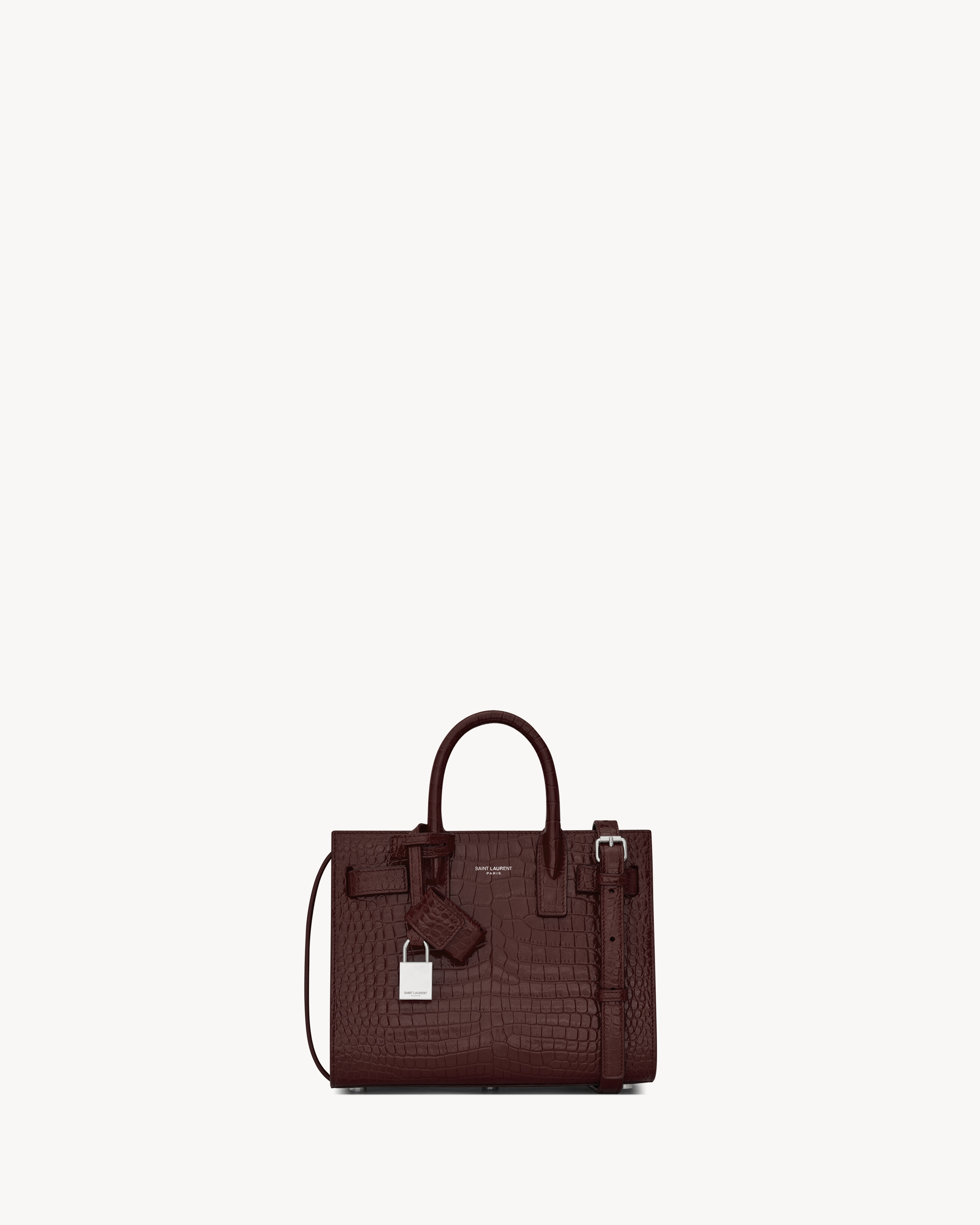 Saint Laurent Sac De Jour In Crocodile-Embossed Leather - Nano - Red - Women - One Size | Saint Laurent Inc. (Global)