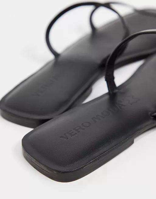 Vero Moda strappy flat sandals in black | ASOS (Global)