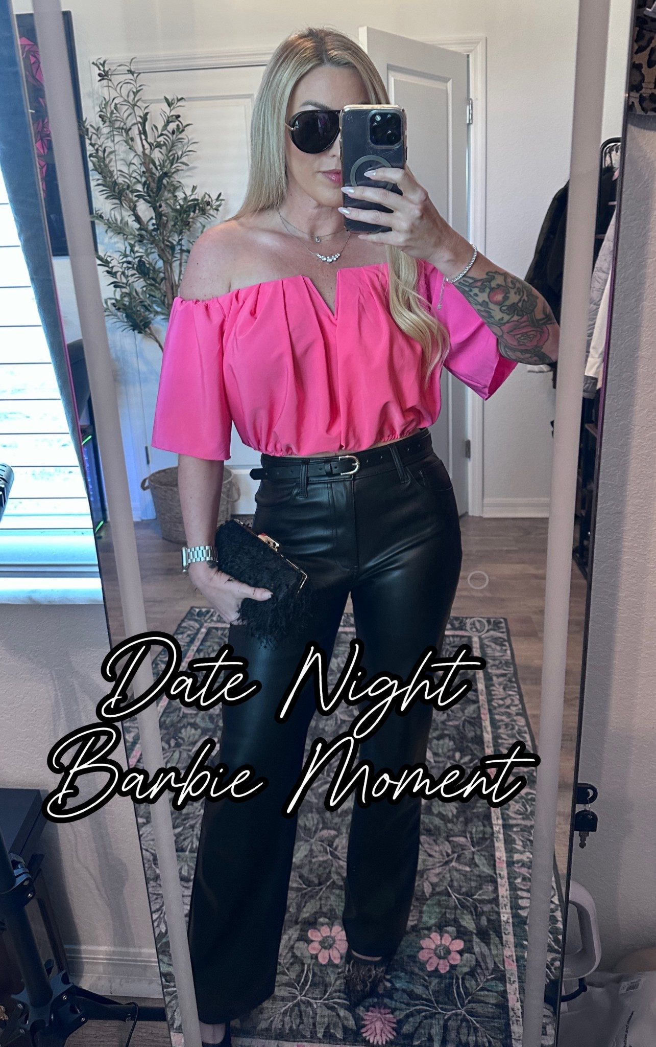 Hot pink off-the-shoulder top + black faux leather pants = my kind of date night outfit 💕🖤

This look is giving confident, bold, and just the right amount of drama.

✔️ Off-the-shoulder pink blouse (so flattering on the collarbone)
✔️ High-waisted faux leather pants that smooth + snatch
✔️ Statement clutch for a chic finish
✔️ Perfect for Valentine’s Day, dinner dates, girls night or events

If you’re over 35 and still want to dress fun, feminine, and powerful… this is it.

Everything is linked on my LTK 🔗

#datenightoutfit #valentinesstyle #fauxleatherpants #over35style #ltkstyle #ltkunder100 #affordablefashion #chicmomstyle #girlsnightlook 

#LTKOver40 #LTKNYFW #LTKValentine