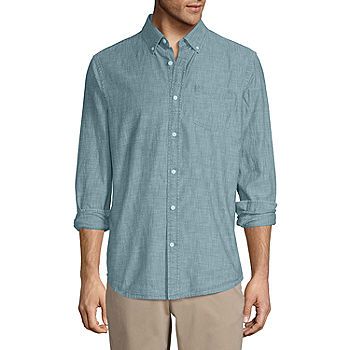 St. John's Bay Chambray Mens Classic Fit Long Sleeve Button-Down Shirt | JCPenney