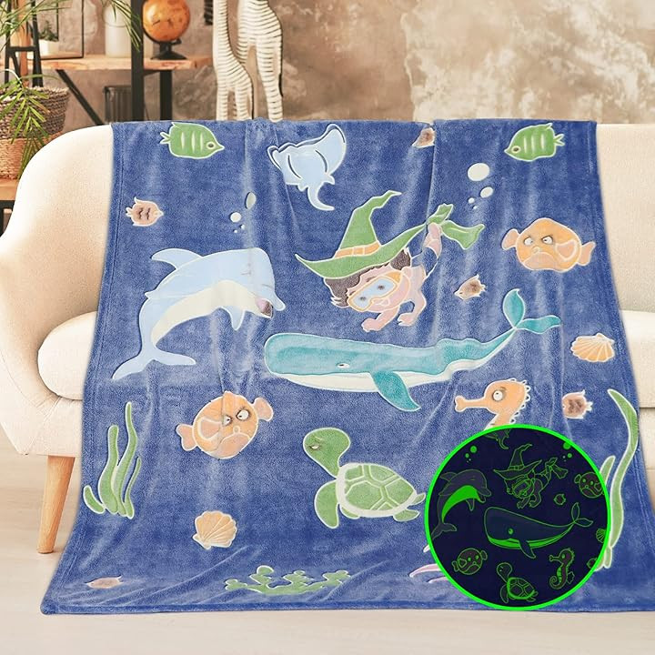 Gitrat Fleece Blanket Throw Blue Toddler Boy Blankets Soft Plush Throw Blankets for Kids 50"x60" | Amazon (US)
