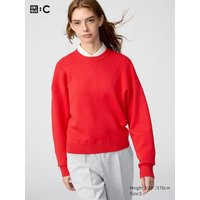 Uniqlo - Smooth Cotton Crew Neck Jumper - Red | UNIQLO (UK)