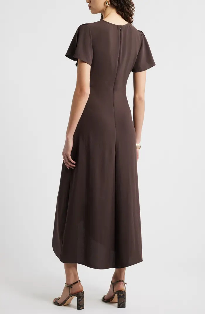 Split Sleeve Side Smocked Midi Dress | Nordstrom