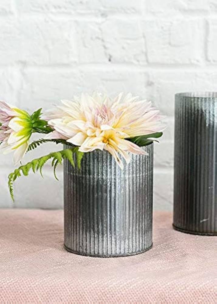 Afloral Norah Ridged Zinc Metal Vase - 5.5" Tall | Amazon (US)