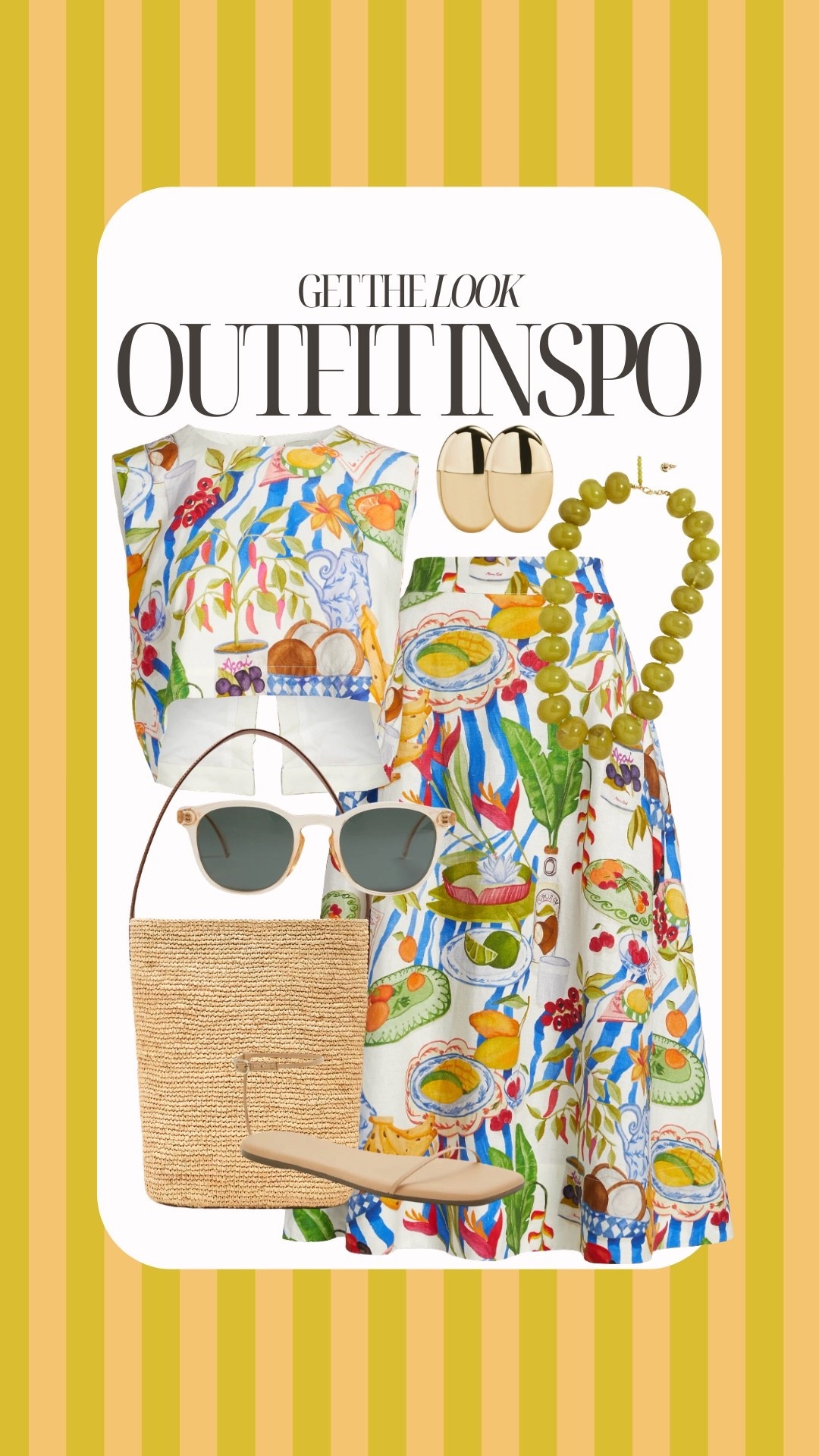 Printed midi skirt set, tropical vacation set 

#LTKgrwm #LTKootd