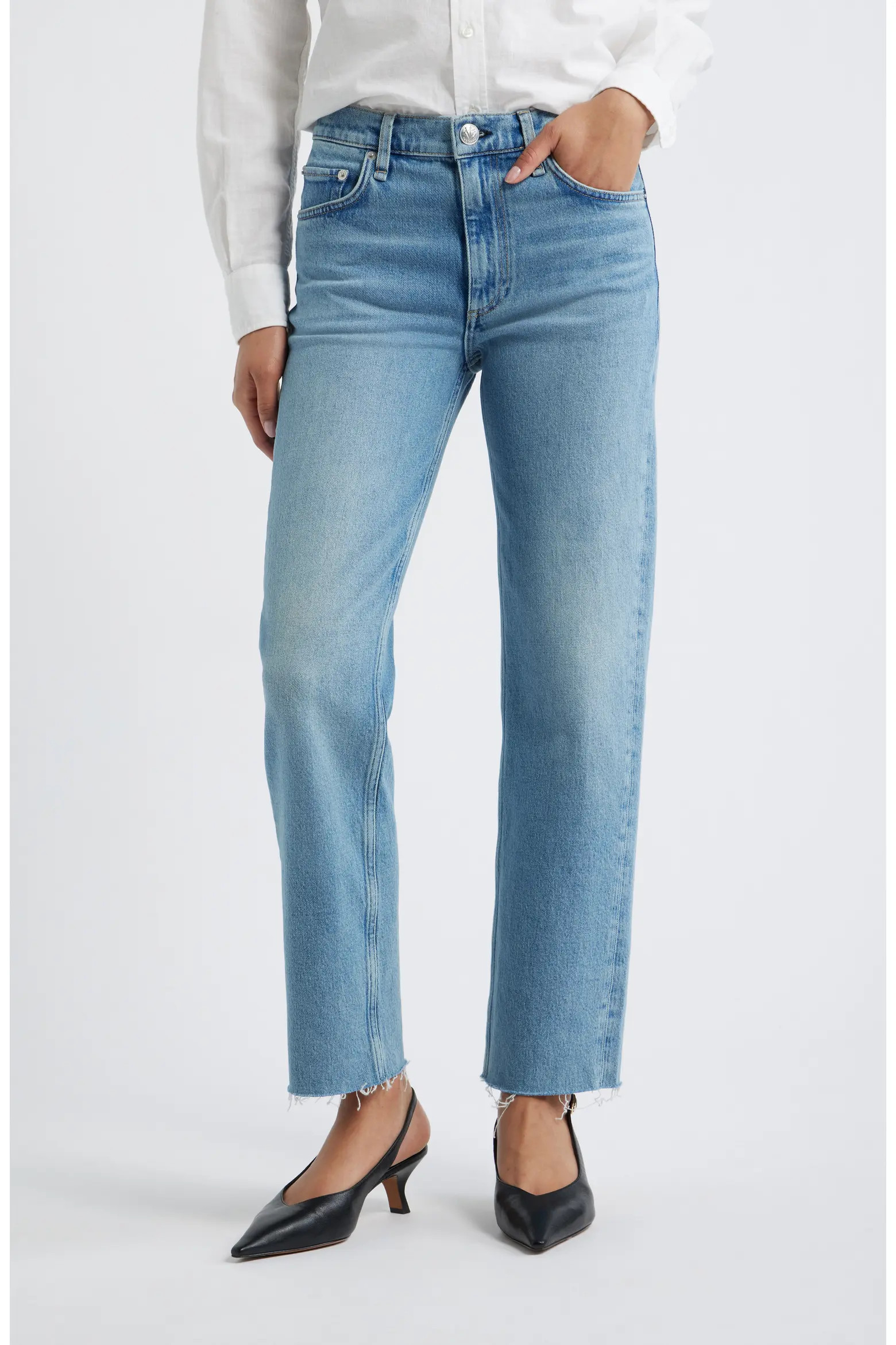 Harlow Mid Rise Straight Leg Ankle Length Jeans (Women) | Nordstrom | Nordstrom