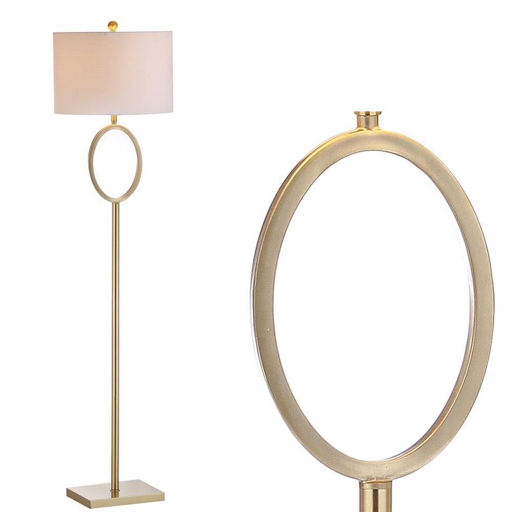 JONATHAN Y April 61 in. H Brass Metal Floor Lamp-JYL1089A - The Home Depot | The Home Depot