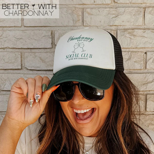 Chardonnay Social Club Trucker Hat - Green | Mountain Moverz