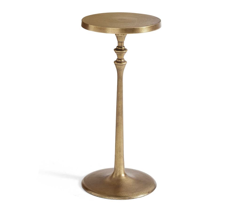 Round 9.5&amp;quot; Metal Cocktail Table, Antique Brass | Pottery Barn (US)