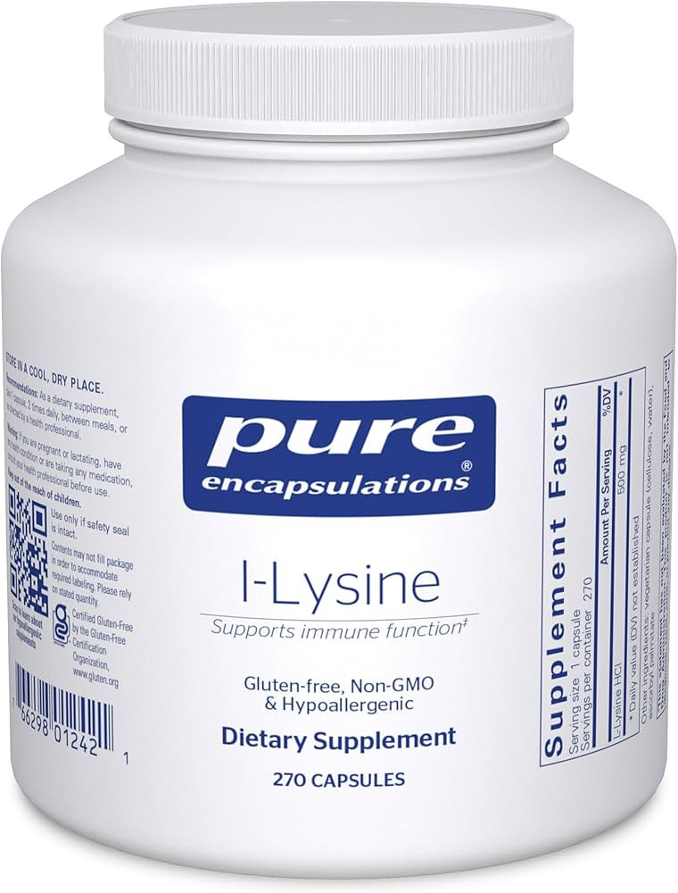 Pure Encapsulations L-Lysine - Essential Amino Acid Supplement for Immune Support & Gum, Lip Heal... | Amazon (US)
