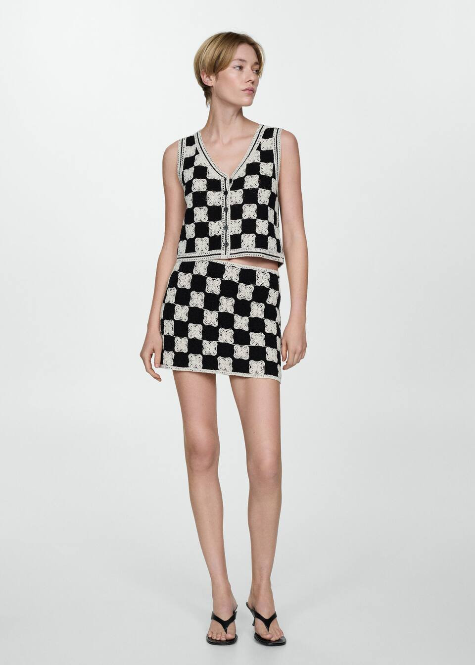 Combined crochet vest -  Women | Mango USA | MANGO (US)