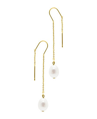 ADORNIA Gold Freshwater Cultivated Pearl Threader Earrings - Macy's | Macy's