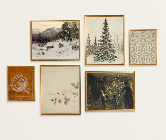 Christmas Prints  Christmas Tree Gallery Wall Set  Christmas - Etsy | Etsy (US)