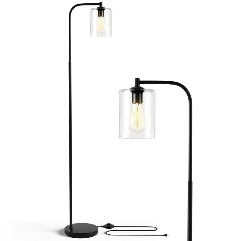 Costway Modern Standing Pole Floor Lamp w/ Glass Shade Indoor | Target