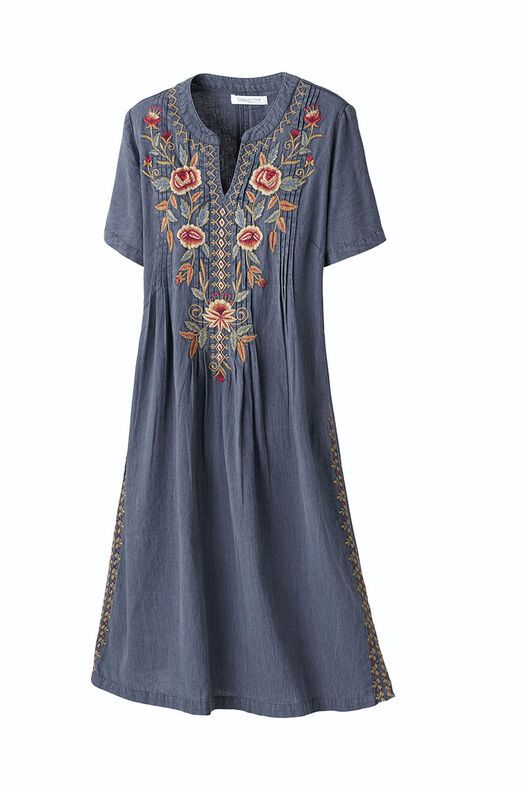 Burst of Blooms Embroidered Dress | Coldwater Creek