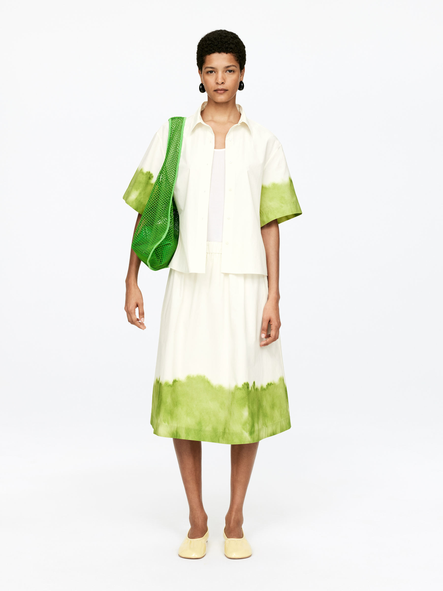 Printed Midi-Skirt – Off White/Green – Women – ARKET GB | Arket UK