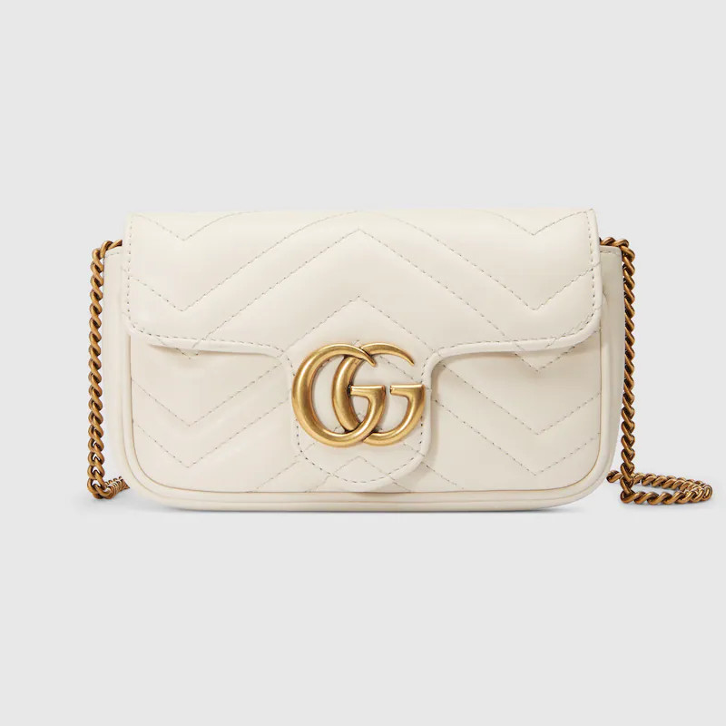 GUCCI GG Marmont Super Mini Bag, White, Leather | Gucci (US)