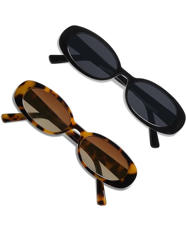 VANLINKER Polarized Retro Oval Sunglasses for Women and Men Small 90s Style VL9580 | Amazon (US)