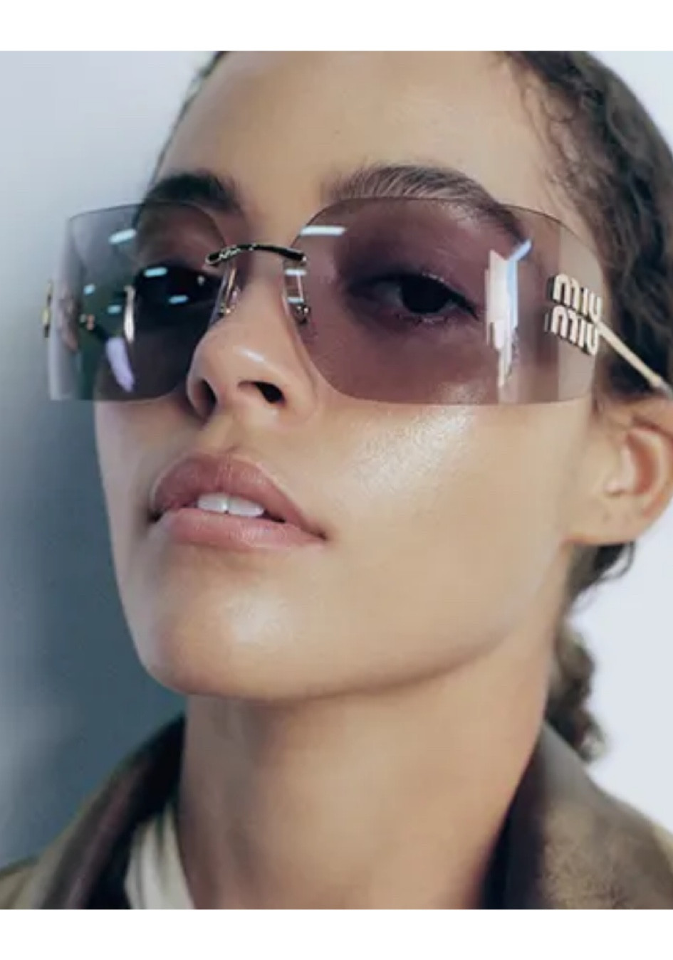 Miu miu rimless clearance sunglasses