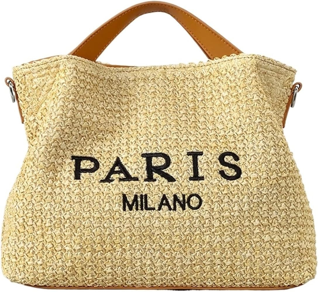 XIAQIQIFFF Straw Bag Beach Bag For Seaside Vacation Small Handbags Women Crossbody Ladies Shoulde... | Amazon (UK)