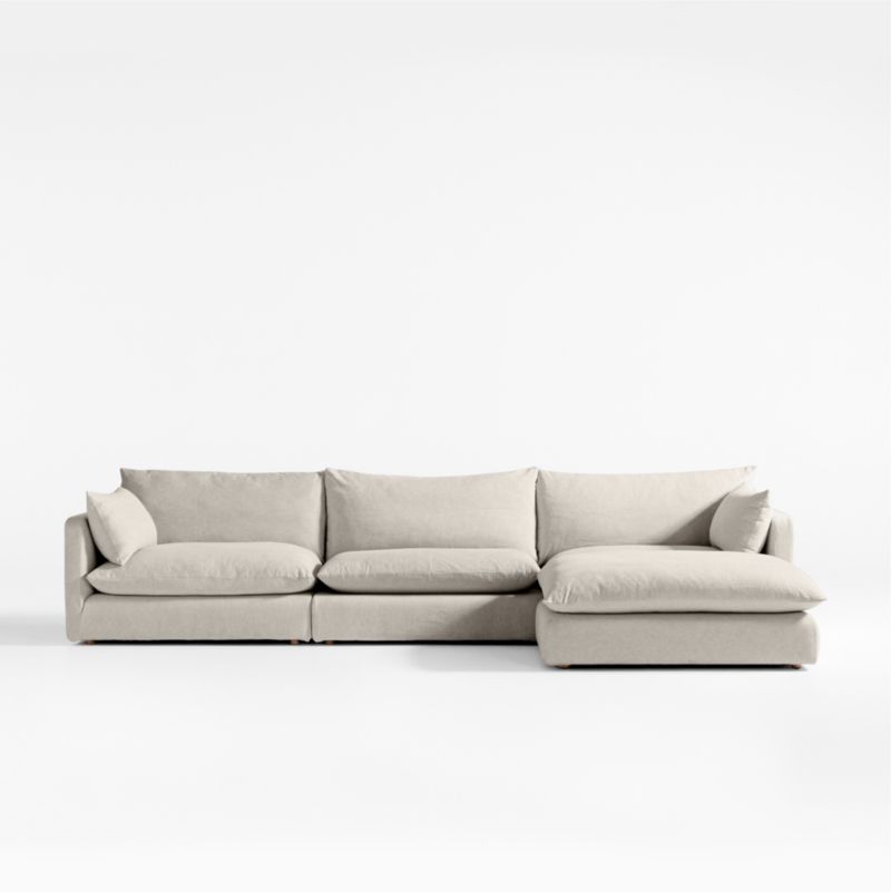 Unwind 4-Piece Reversible Slipcovered Sectional Sofa + Reviews | Crate & Barrel | Crate & Barrel