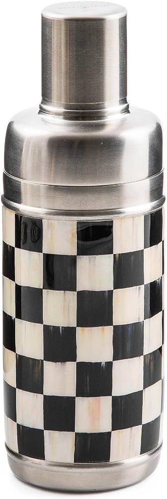 MacKenzie-Childs Courtly Check Cocktail Shaker, Stainless-Steel and Enamel Drink Mixer, Bartendin... | Amazon (US)