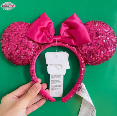 Bow Orchid Disneyland Ears Hot Pink Disney Parks Magenta Headband Sequin  | eBay | eBay US